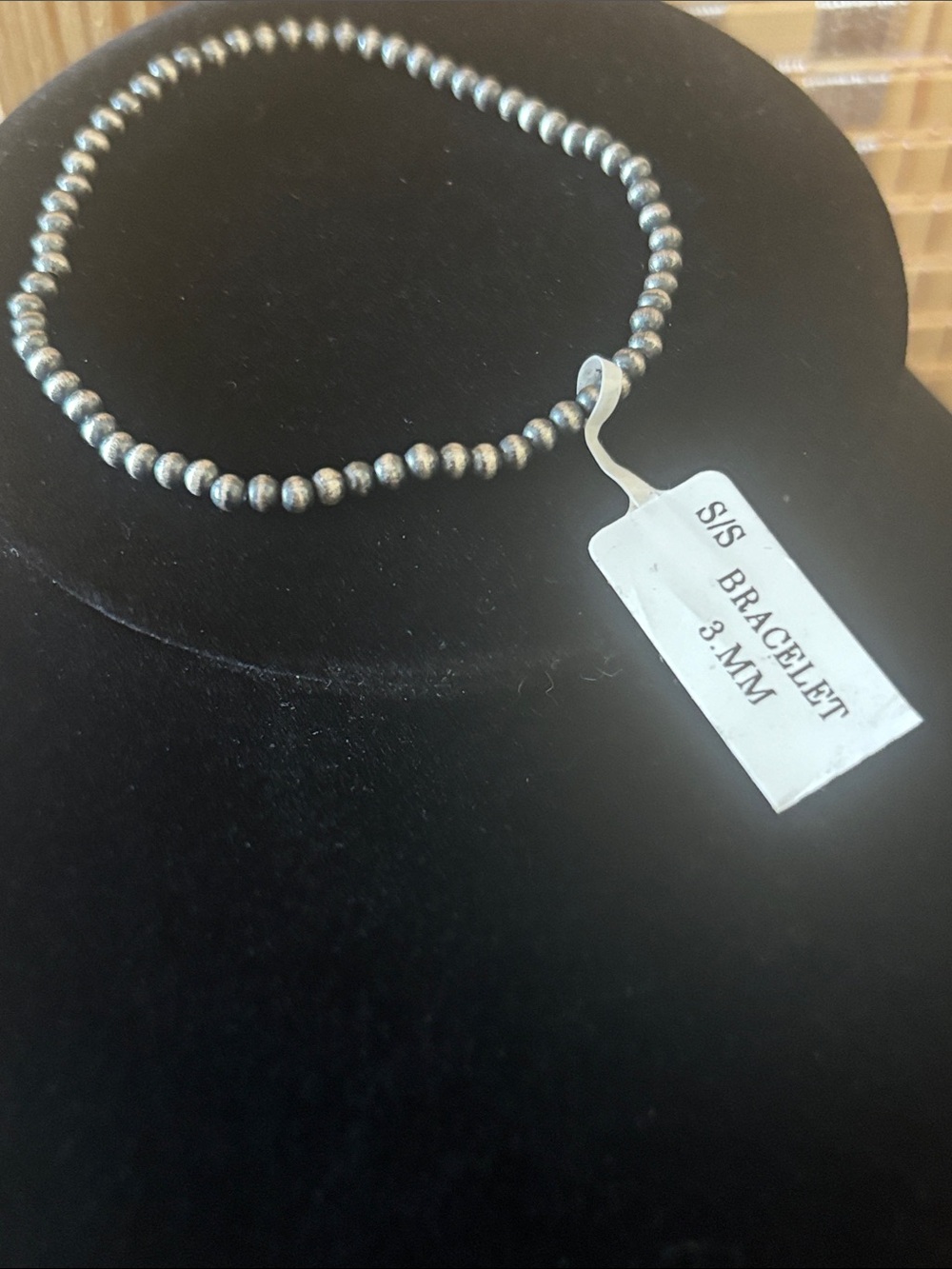 Sterling Bead Stretch Bracelet - Silver